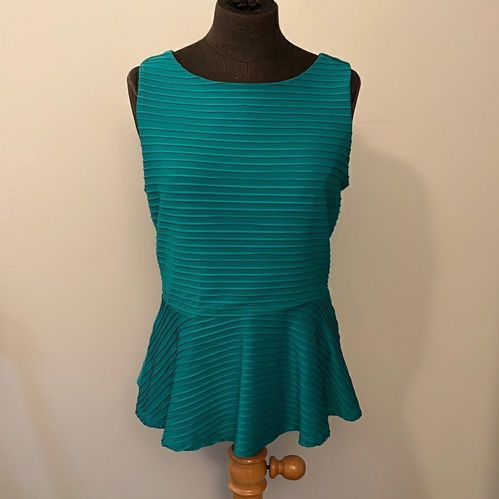 Bisou Bisou Michelle Bohbot Women's Teal Peplum
